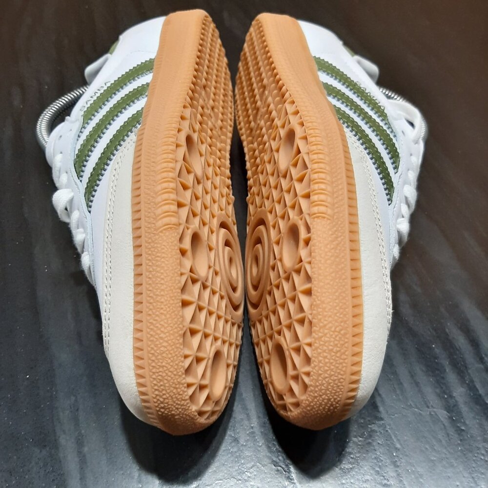 Adidas SAMBA OG White/Olive Green Tan Gum Sole Sneaker JS1352 Women's Size 7.5 - Picture 15 of 16